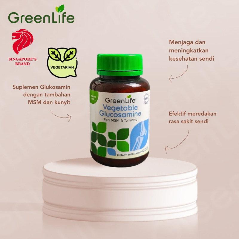 GreenLife Vegetable Glucosamine isi 60 Kapsul Glukosamin Vegetarian
