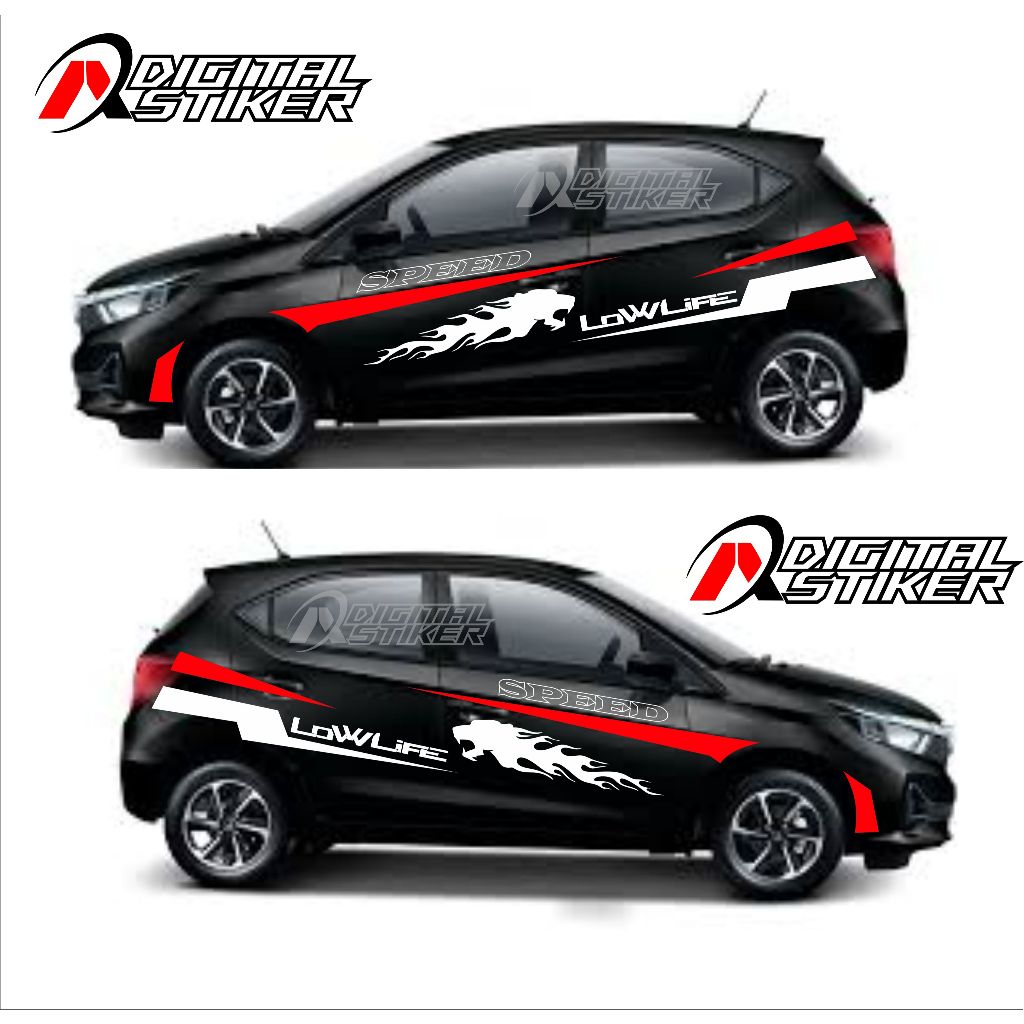 Stiker mobil ayla agya Stiker cutting body samping mobil agya ayla brio jass all mobil