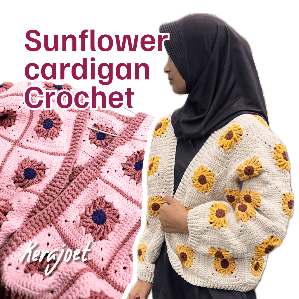Sunflower Cardigan Crochet handmade / Cardigan Handmade Sunflower