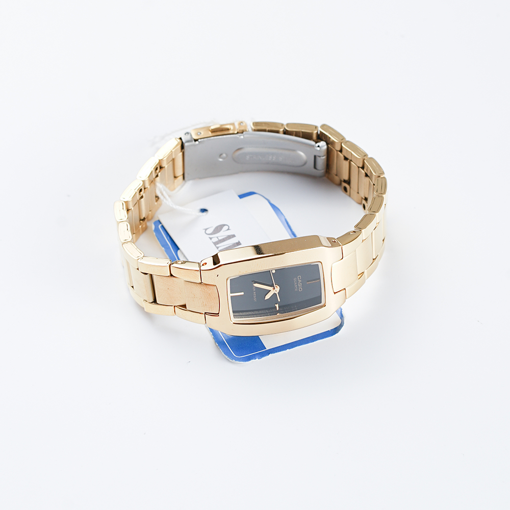 Jam Tangan Wanita Casio LTP 1165N Rantai Gold Hitam