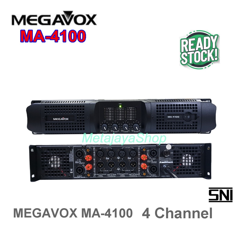 Power Amplyfier MEGAVOX MA-4100 Original 4 channel MA 4100