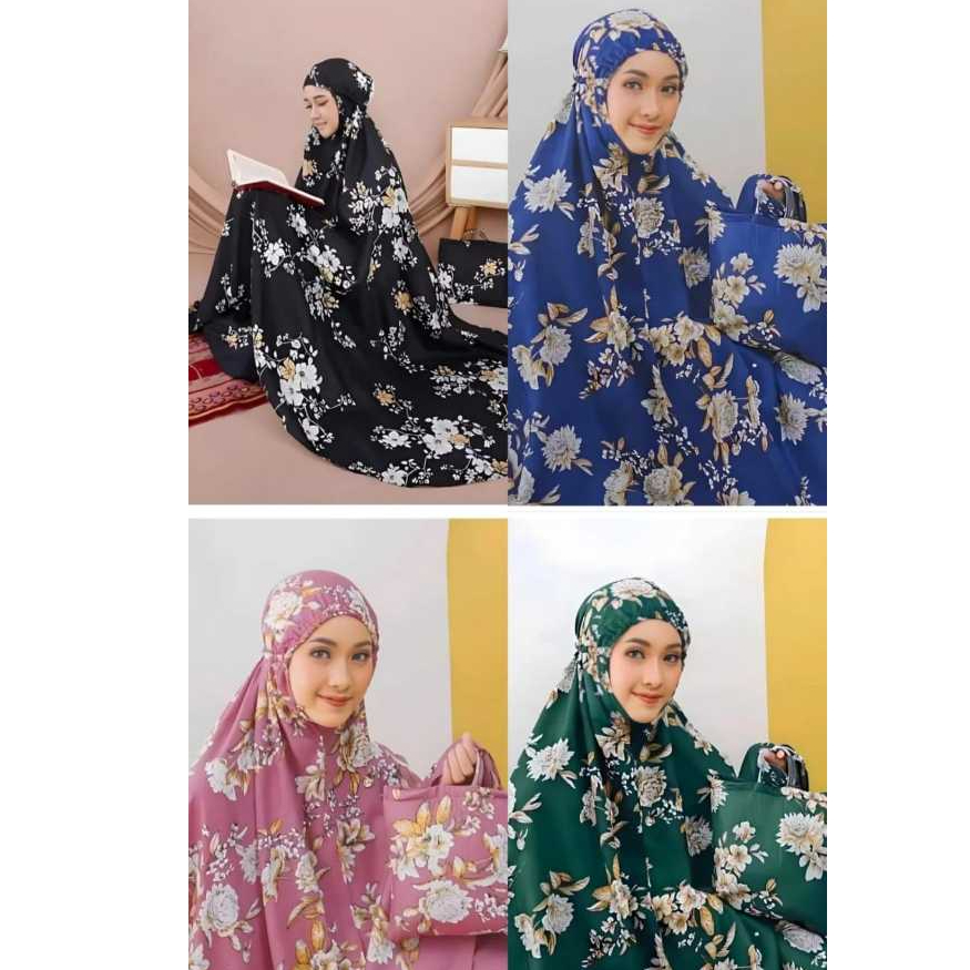 MUKENA DEWASA MOTIF BUNGA SAKURA | MUKENA MURAH KATUN RAYON PREMIUM | MUKENA TRAVEL | MUKENA 2in1