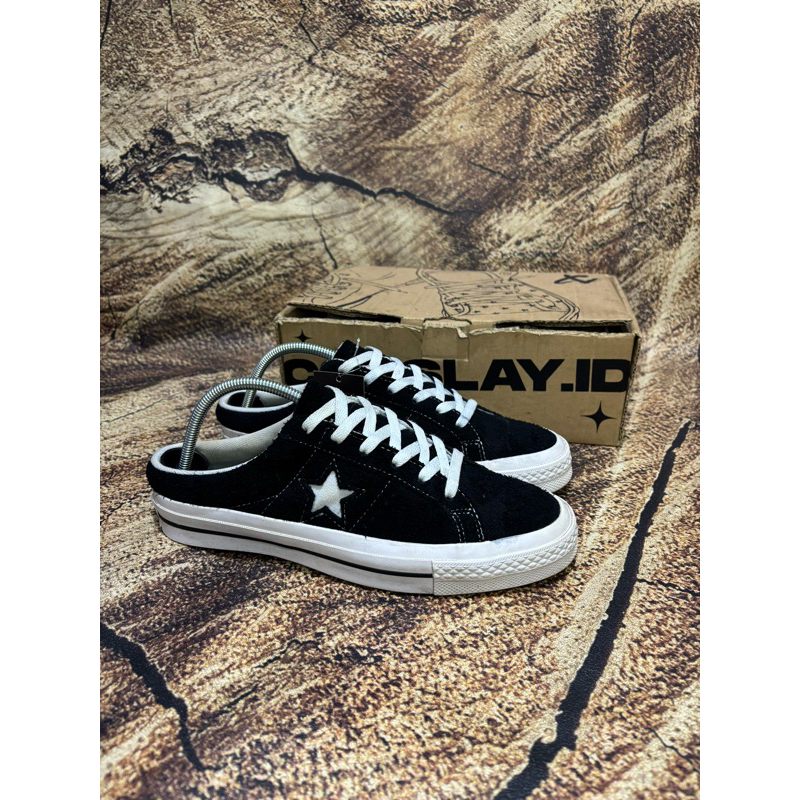 Converse One Star Ox Mule Black White Suede ( Size 40 )