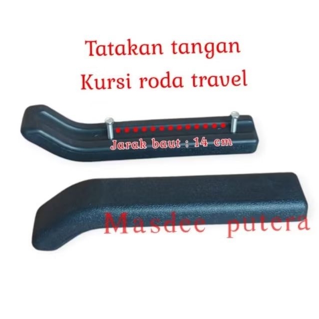 Tatakan tangan kursi roda,jarak baut 14 cm,sparepart kursi roda