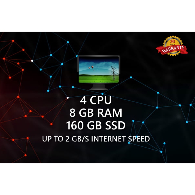 RDP/VPS 4CPU 8GB RAM SSD 160GB FULL ADMINISTRATOR