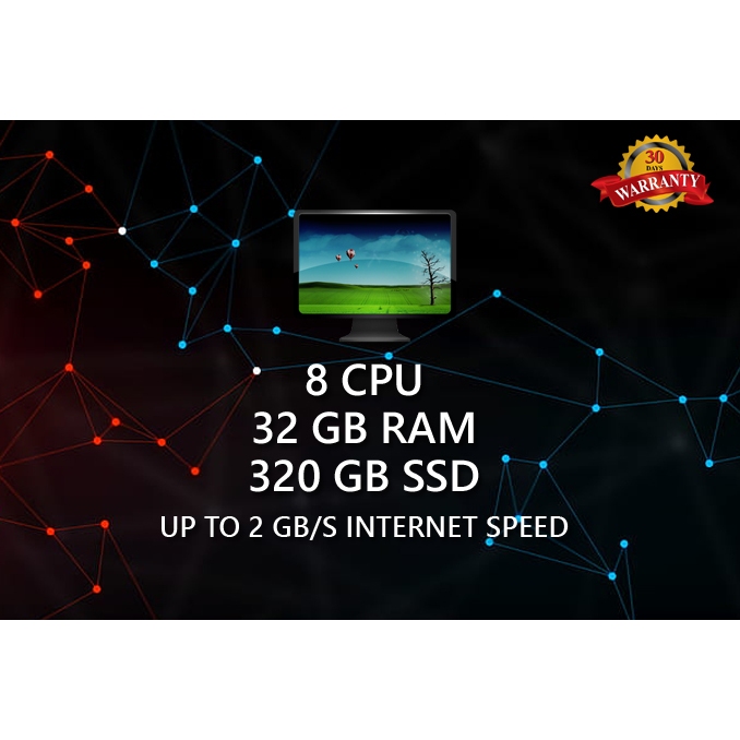 RDP/VPS 8CPU 32GB RAM SSD 320GB FULL ADMINISTRATOR