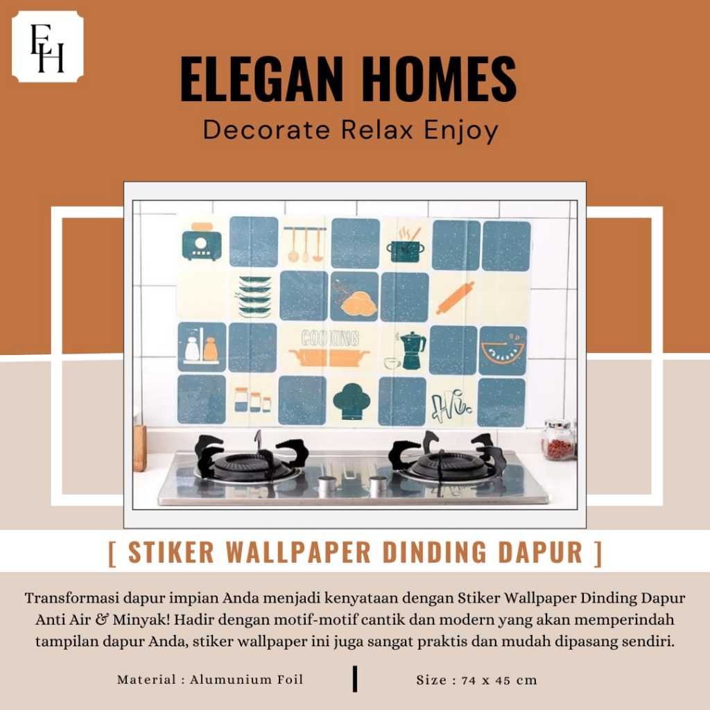 STIKER WALLPAPER DINDING DAPUR ANTI MINYAK DAN ANTI AIR
