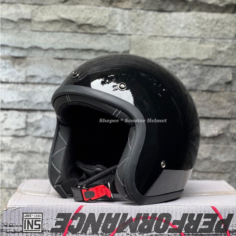 Helm Retro Original Classic SNI Hitam, Beige, Pink. Biru. Helm Motor, Helm Vespa, Helm Pria Wanita