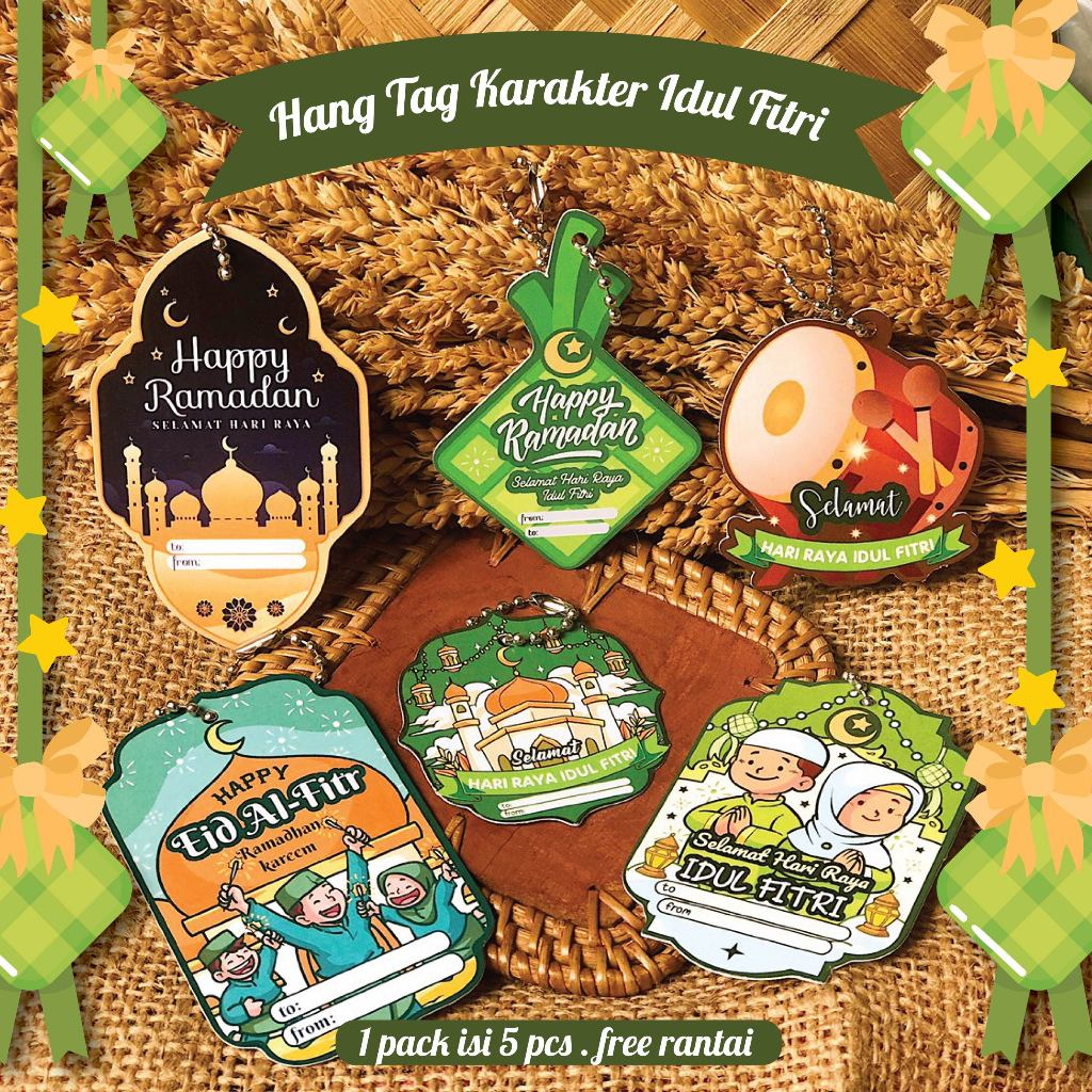 

Hang Tag Karakter Idul Fitri Hari Ramadan Selamat Raya(Free Rantai)