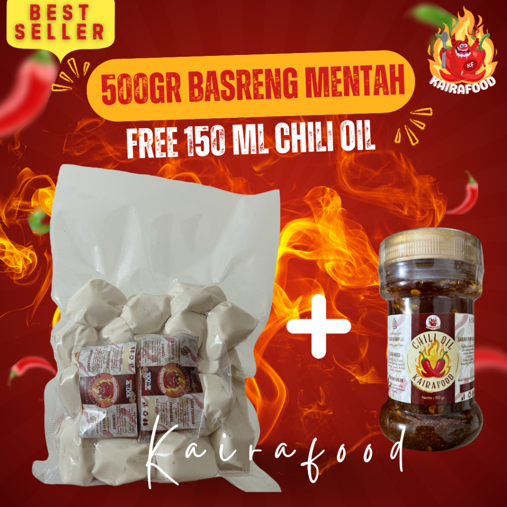 

PAKET BUNDLING 500 GR BASRENG MENTAH + 1 PCS CHILI OIL BOTOL