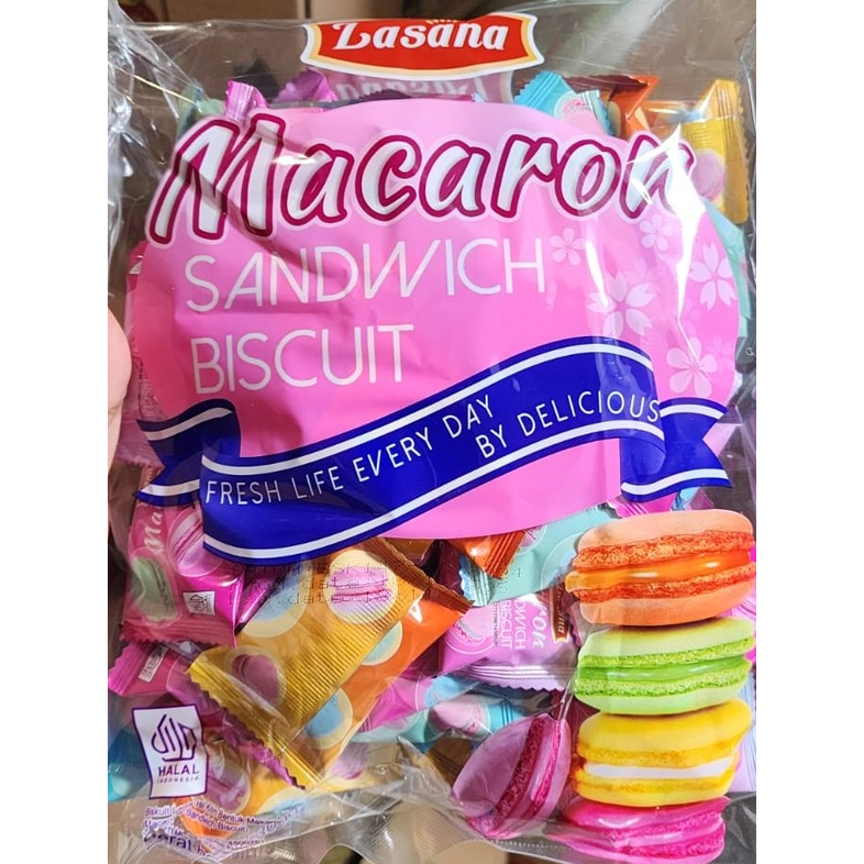 

LASANA MACARON SANWICH BISCUIT ISI 50 PCS Snack Camilan Cookies Food Cemilan Biskuit Makanan