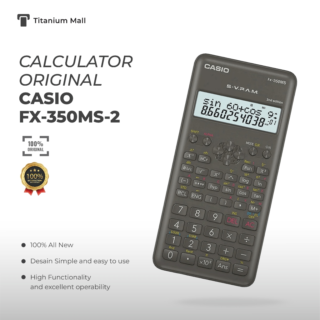 

CALCULATOR CASIO FX-350 MS BLACK 100% ORIGINAL GARANSI RESMI