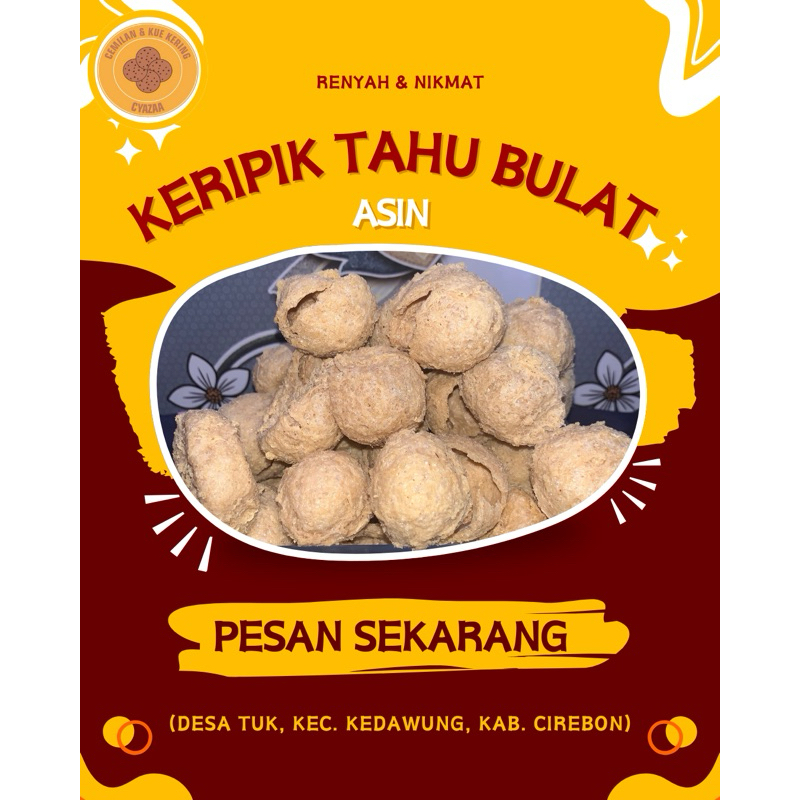 

Keripik Tahu Bulat / 500 gram / 250 gram/ Rasa Asin Gurih/ Cemilan