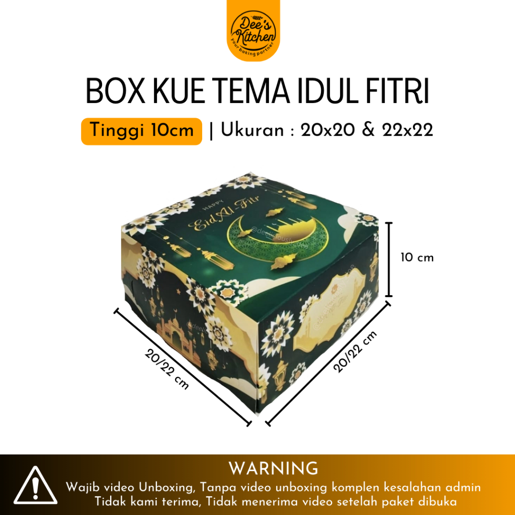 

[SATUAN] 20x20 & 22x22 Box Hampers kue tema Idul Fitri dus kotak tebal Tinggi 10cm