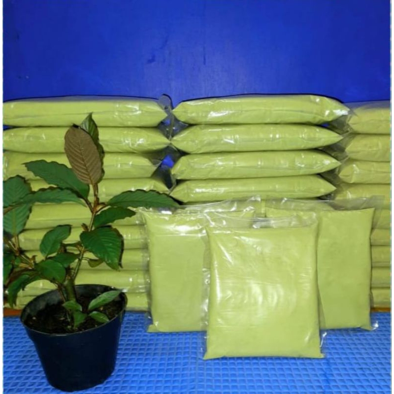 

500 gram K-E-R-A-T-O-M S-U-P-E-R GREEN NANO Grade S Hijau Terang Stamina Kerja