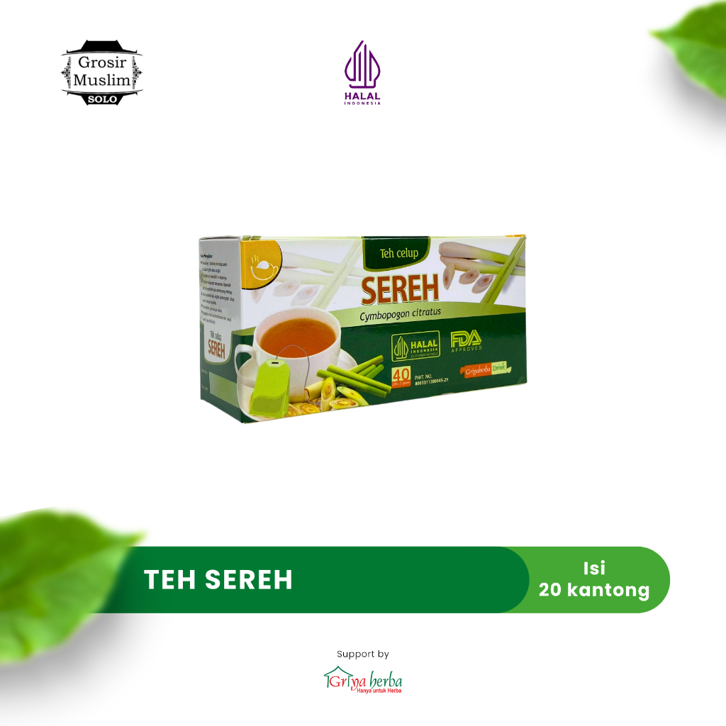 

Teh Celup Herbal Sereh Isi 20 Kantong Original Griya Herba Serai Sere Halal