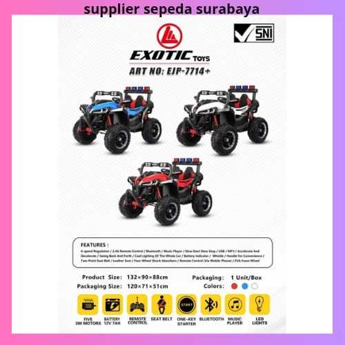 MOBIL AKI ANAK EXOTIC EJP 7714 + BAN KARET EVA MAINAN ANAK MOBILAN READY SIAP KIRIM - NEW