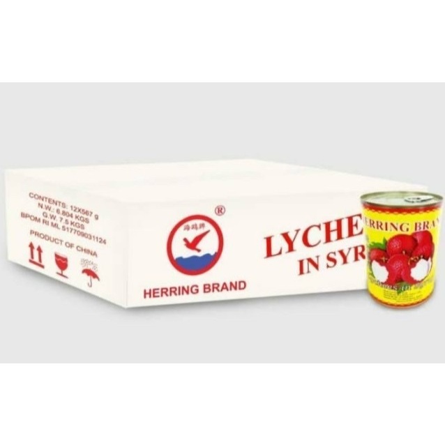 

Herring Brand Lychee 1 dus In Canned Kaleng Di Sirup Syrup Buah Leci 567gr 1dus isi 12pcs