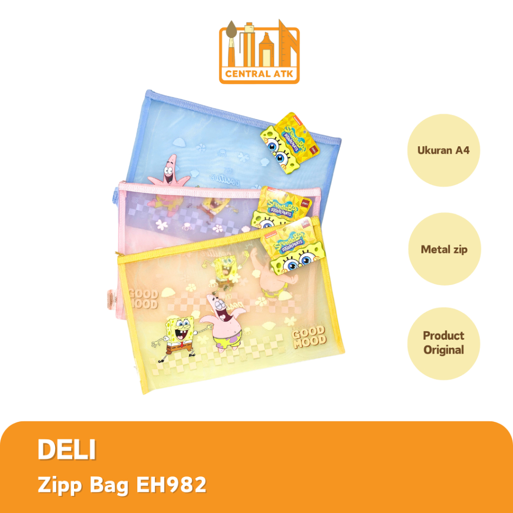 

DELI - ZIP FILE / ZIPPER FILE / DOCUMENT BAG SPONGEBOB A4 EH982 (1 PCS)