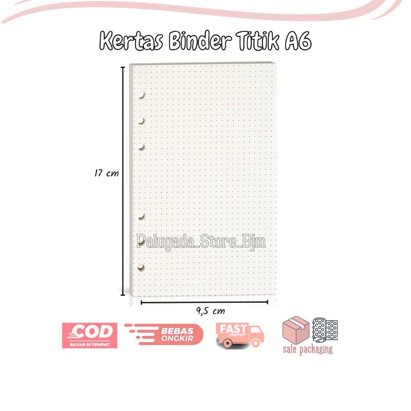 

Kertas Loose Leaf Titik Ukuran A6 Refill Binder 6 Lubang