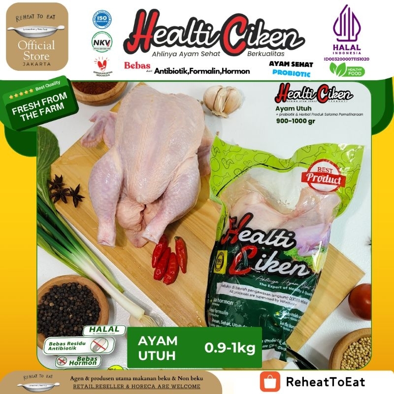 

Healthi Ciken Ayam Utuh Probiotic 0.9-1kg