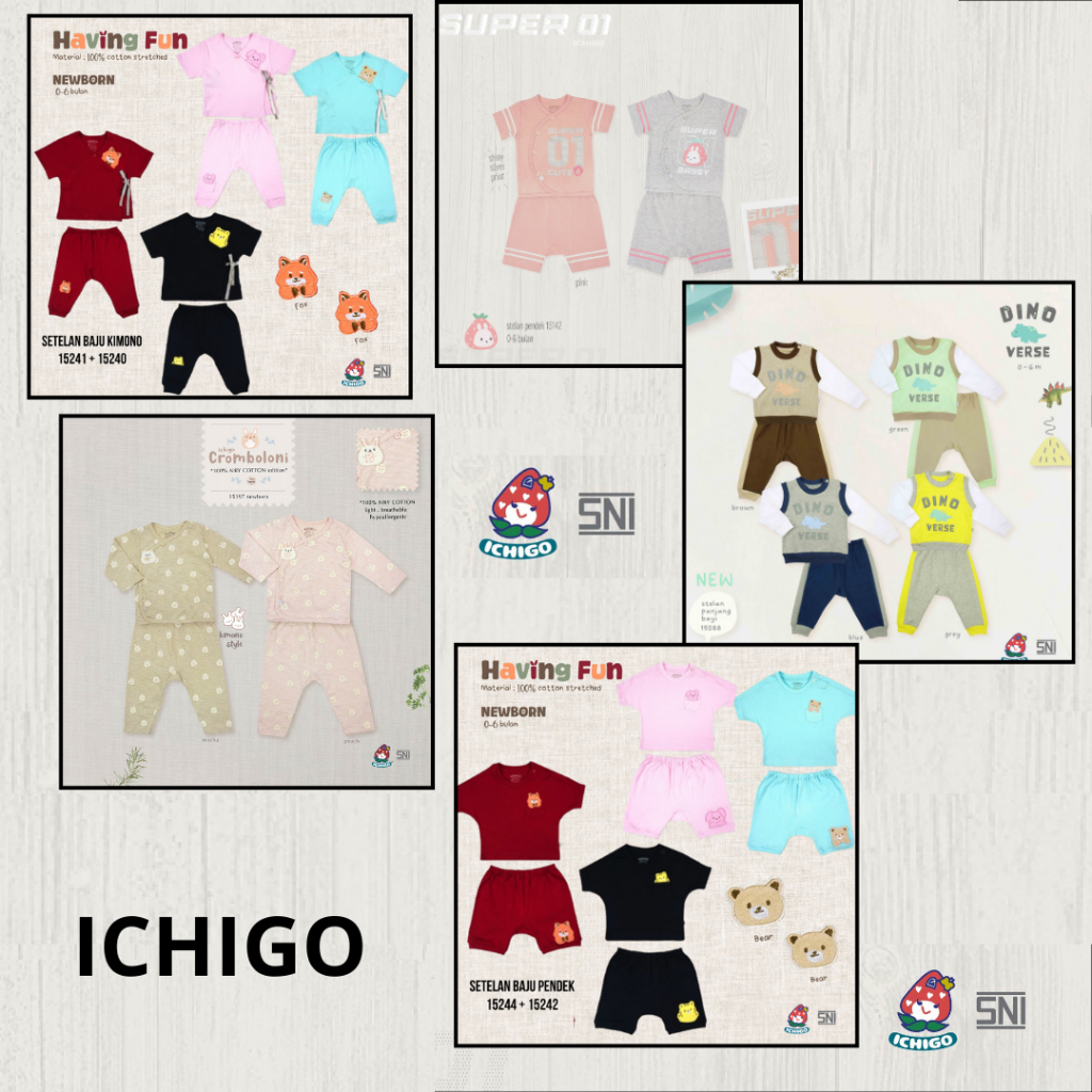 SETELAN BAJU ICHIGO (0-6 BULAN)