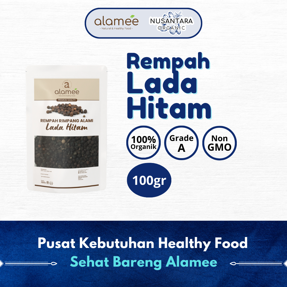 

ALAMEE 100gr Lada Hitam Biji Organik Utuh Whole Black Pepper Blackpepper Rempah Rimpang Organik