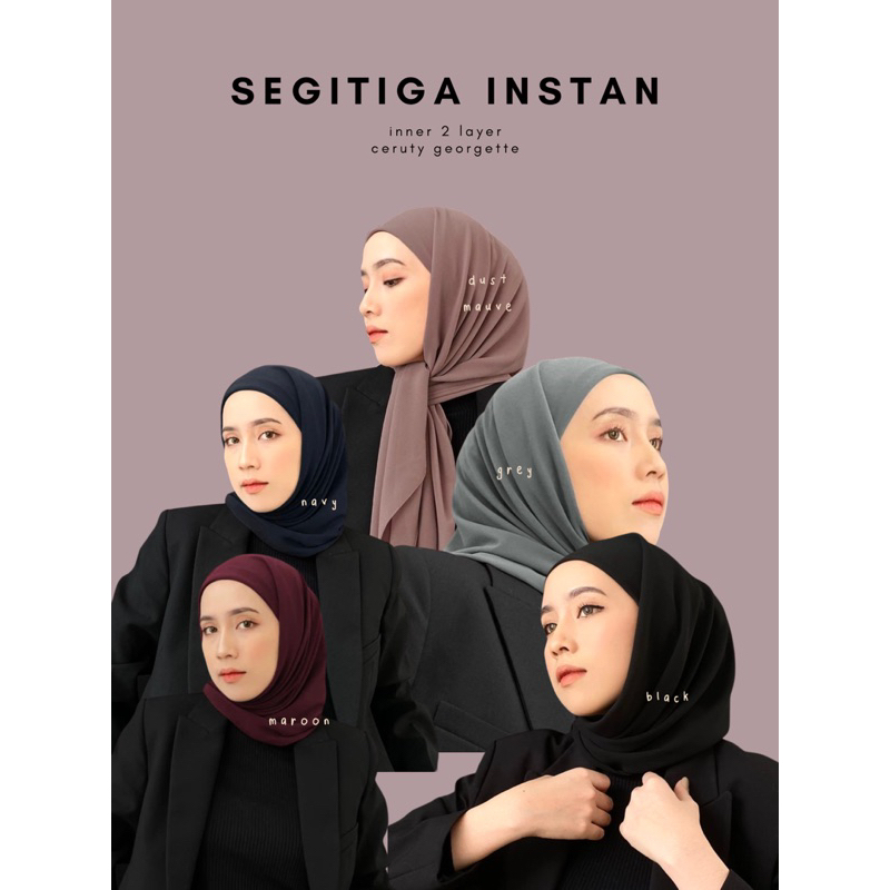 Baroline - segitiga hijab inner instan 2 layer - kerudung ceruty Instant