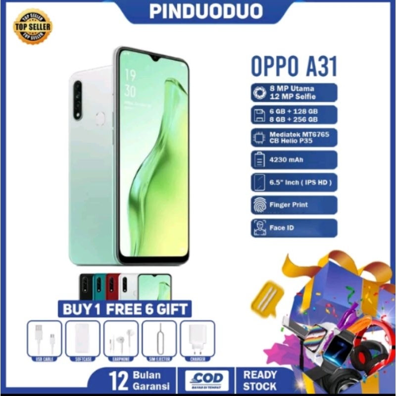 Hp OPPO A31 RAM 8/256GB 4G LTE Garansi 1 Tahun