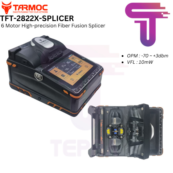 Tarmoc TFT-2822X-SPLICER | 6 Motor Fiber Optic Fusion Splicer  Alat Splicing