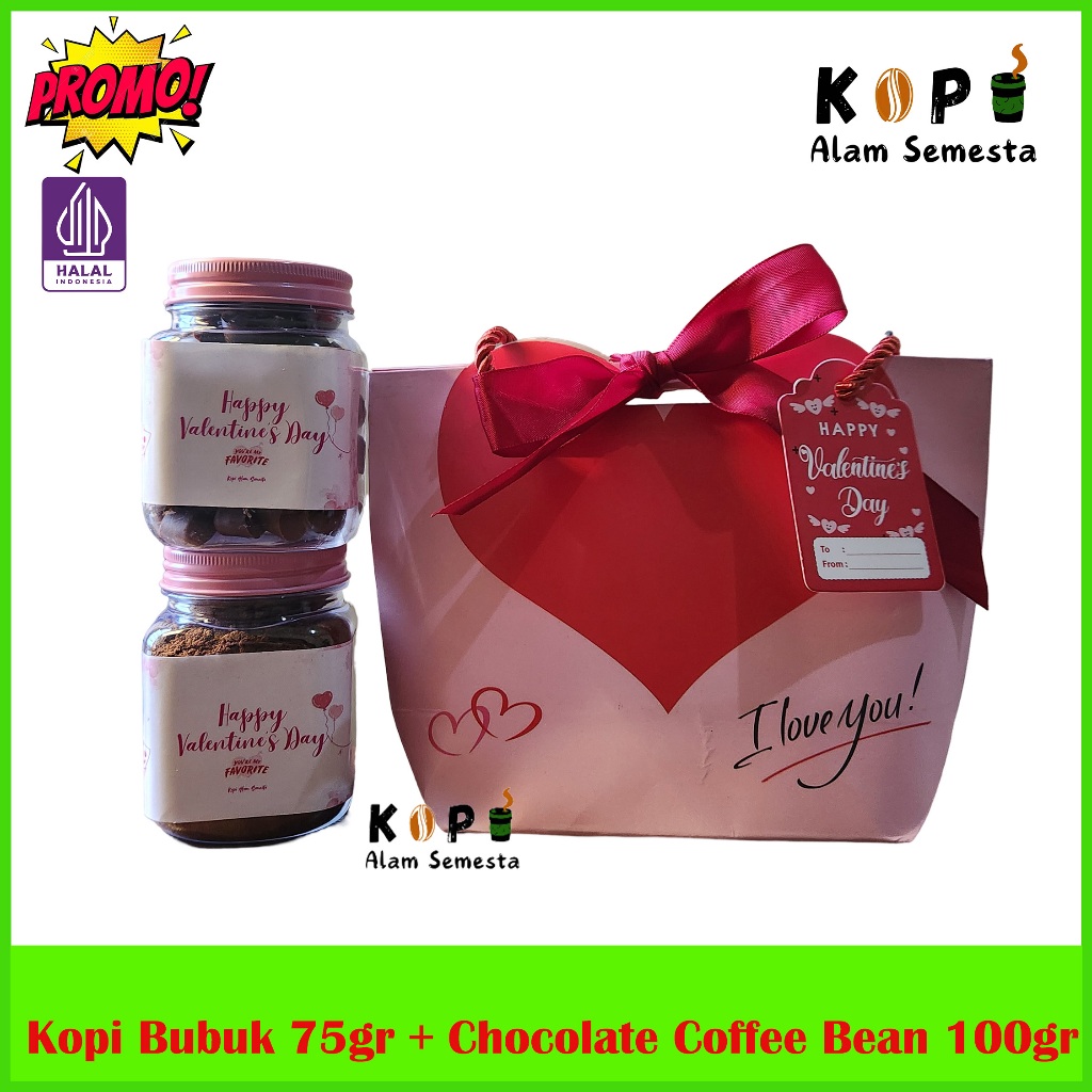 

HAMPERS Valentine Chocolate Coffee Bean 100gr + Kopi Bubuk 75gr