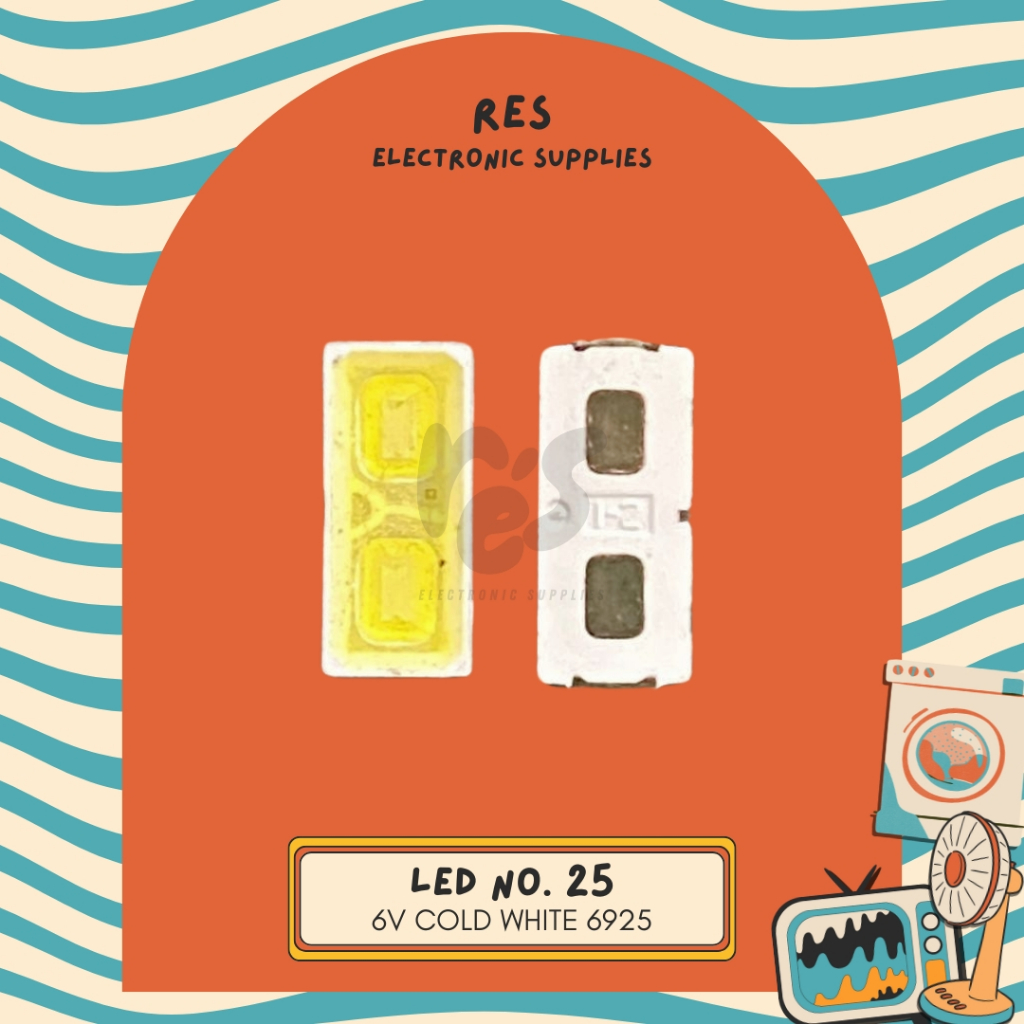 〚RES〛Sparepart Lampu LED Backlight SMD 6V 6 Volt 6Volt 6925 No. 25