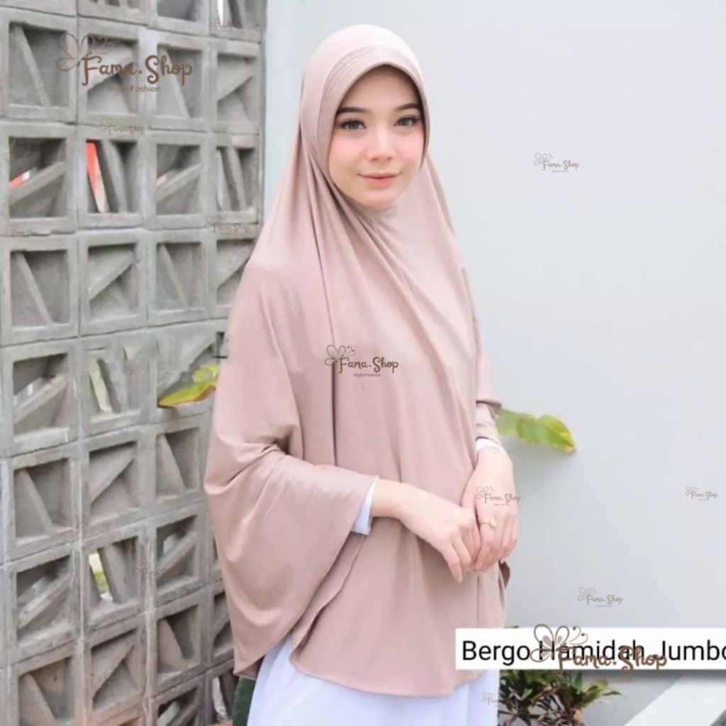 Jilbab Instan Bergo Hamidah Jersey Ukuran (XL) / Bergo Jersey Jumbo / Hijab jersey