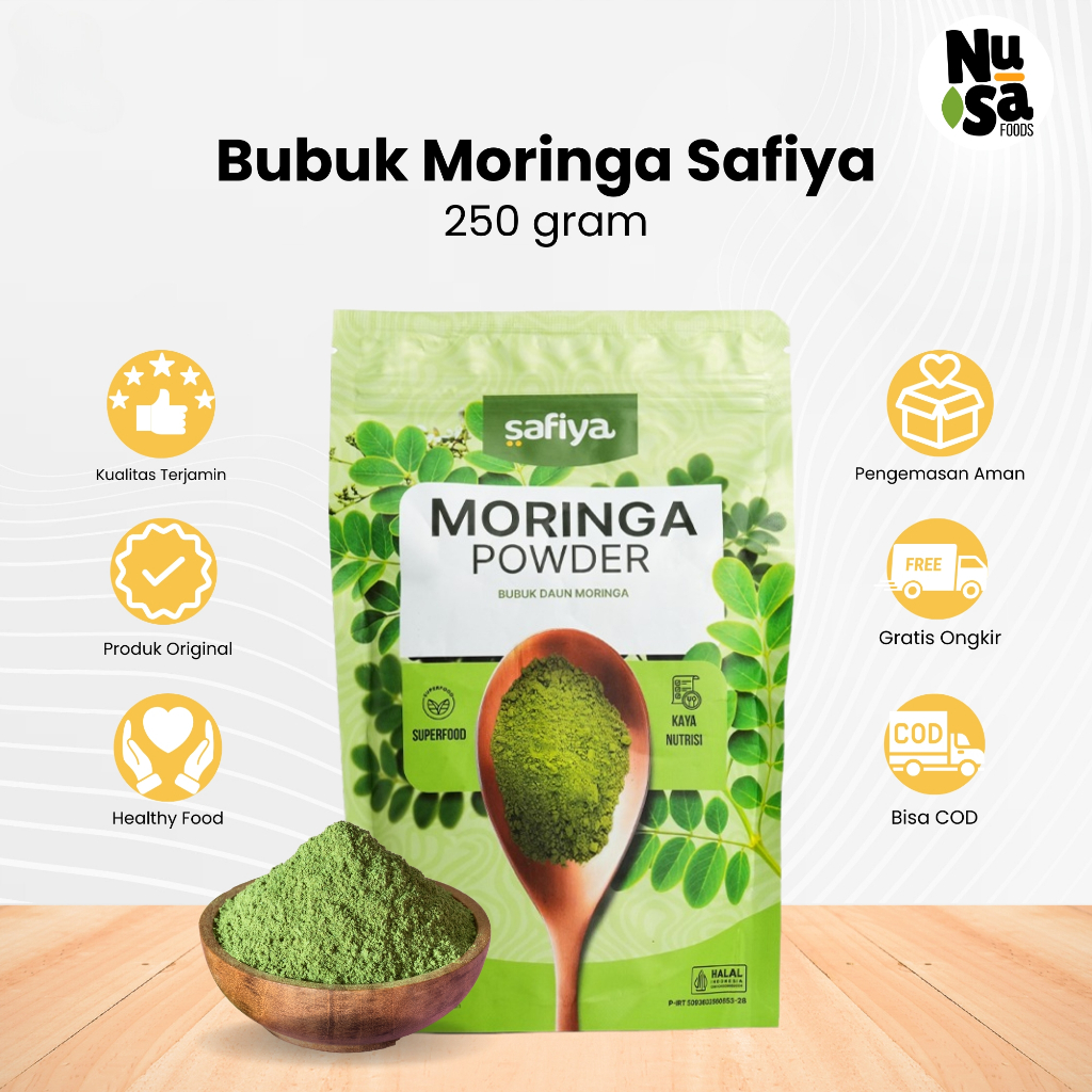 

Serbuk Daun Kelor 250 Gr Moringa Safiya Original Daun Kelor Herbal