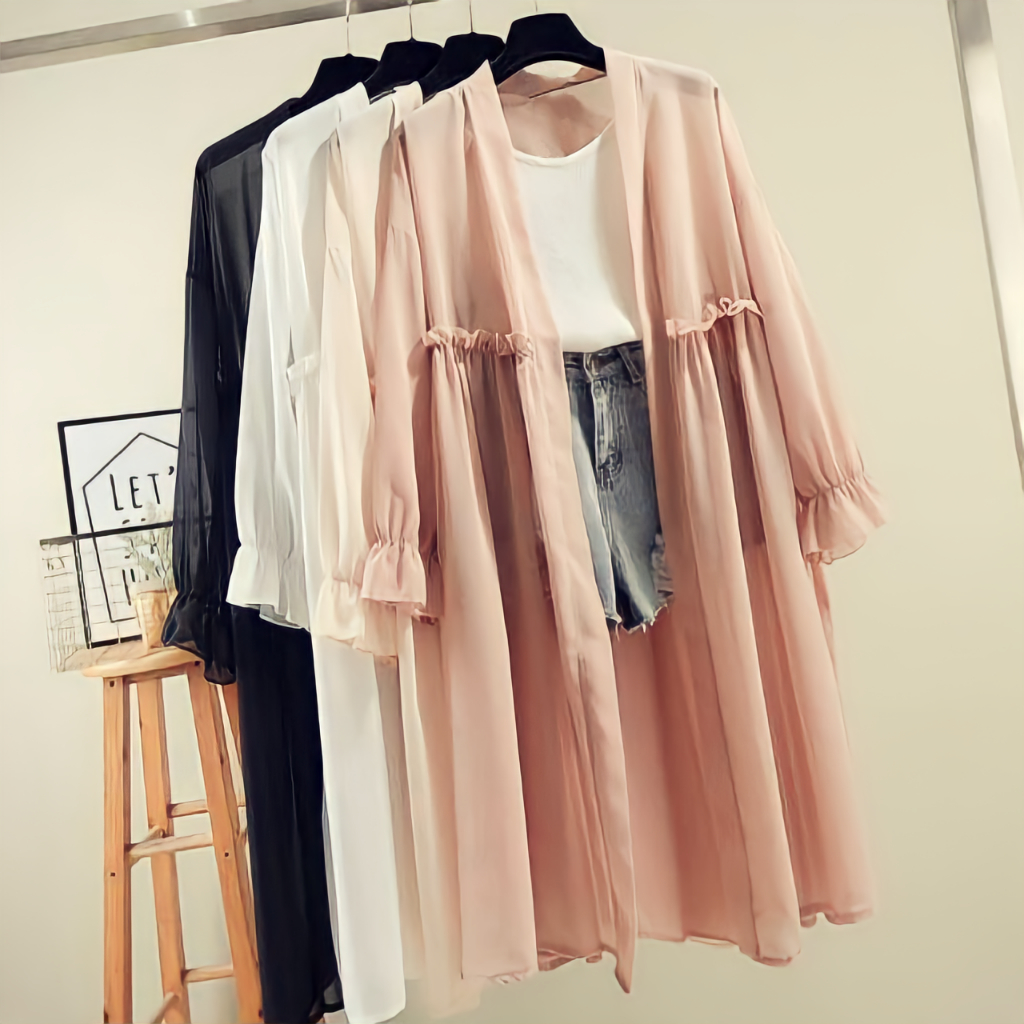 Fashion Rose - Atasan Wanita Aurora Outer Sifon Premium / Outer Lebaran Wanita Terbaru 2026 / Outer 