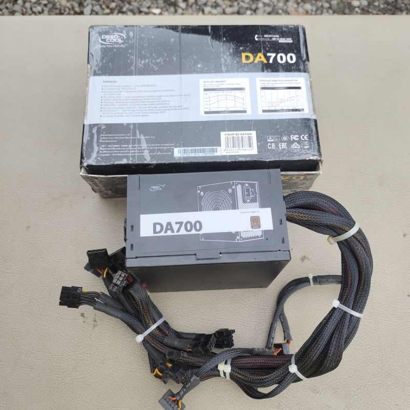 PSU ATX power supply PC komputer merk DeepCool DA700 Single Rail 54A Bronze 80 plus 700W Real