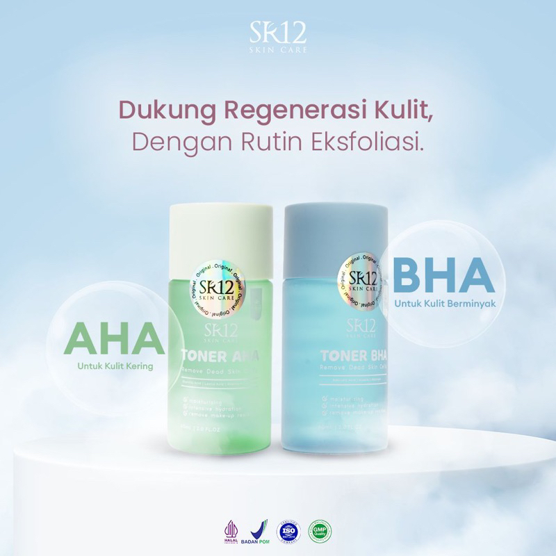 TONER BHA AHA SR12 / TONER WAJAH / EKSFOLIASI KULIT