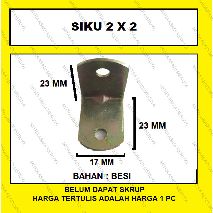 Siku Ambalan Besi L Bracket Siku Penyangga Besi 2 x 2 cm