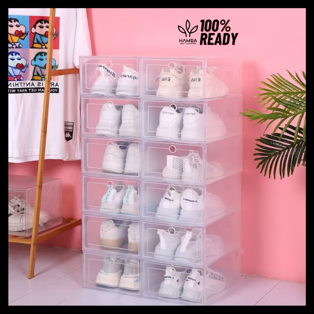 Kotak Sepatu Transparan / Kotak Sepatu Transparan Tebal Serbaguna Shoes Box / Kotak Sepatu