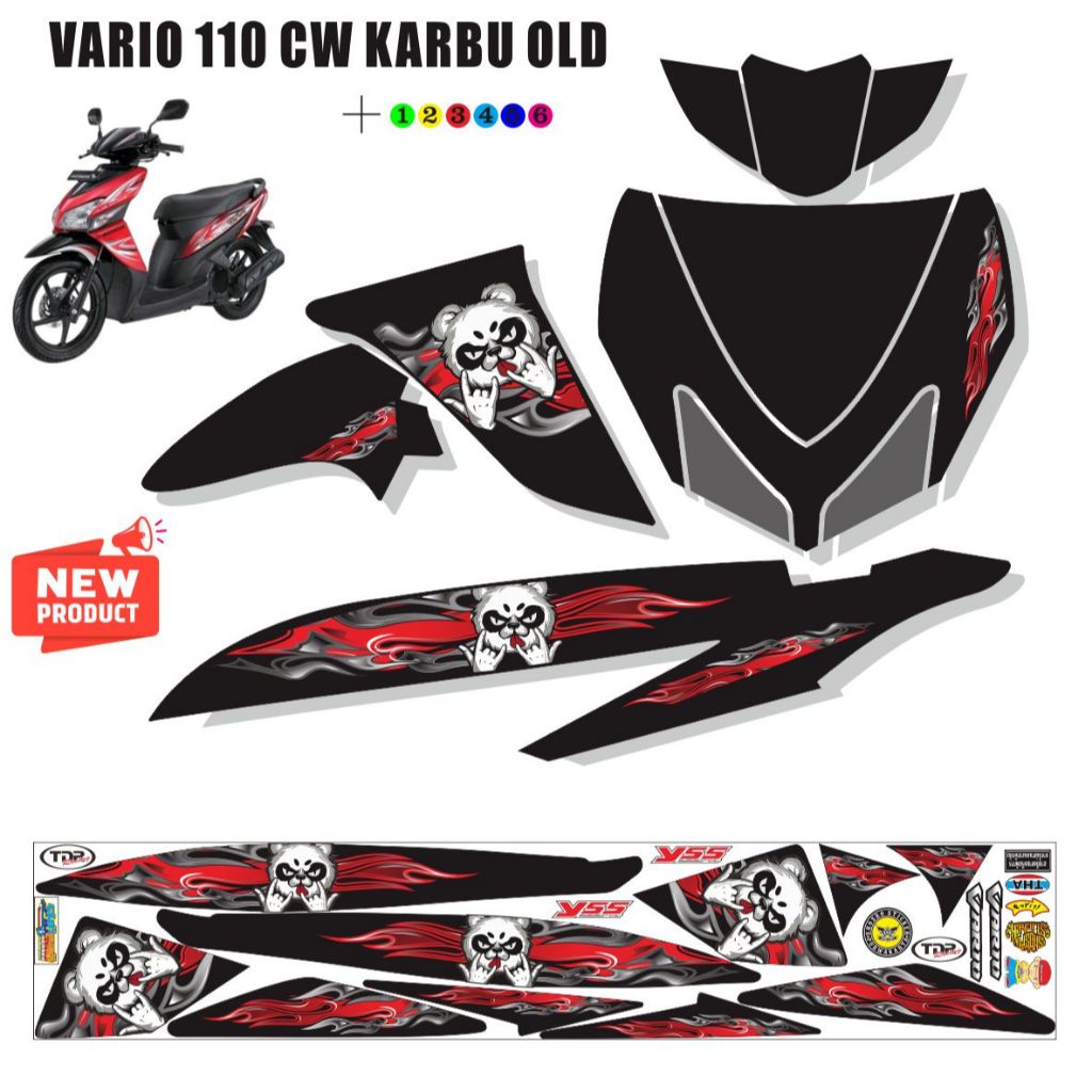 STIKER VARIASI KEREN MOTOR VARIO CW OLD 110 / VARIASI STRIPING VARIO CW