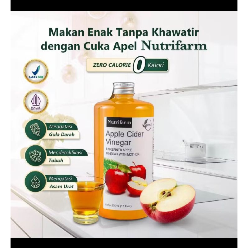 

Nutrifarm Cuka Apel Original Organic 500ML|Apple Cider Vinegar With Mother