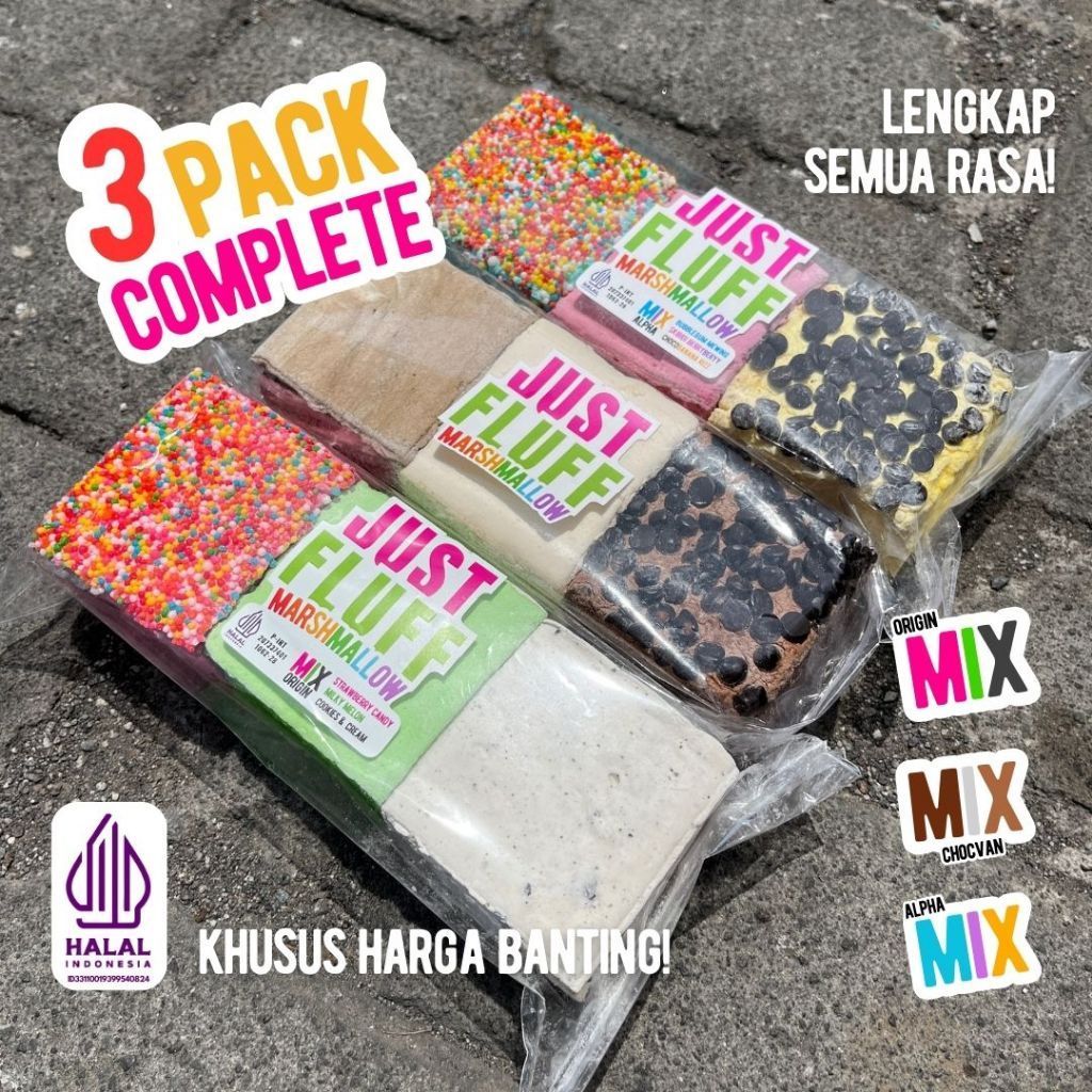 

3 Pack Marshmallow JustFluff [BEBAS PILIH] [9 KOTAK] [HALAL] Gourmet Marshmallow JustFluff