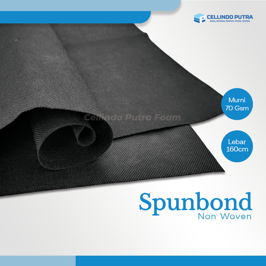 

Cellindo Kain Spunbond Hitam 70Gsm [Eceran /meter] Bahan Tas Goodie Bag, Divan, dll - Laken / Furing