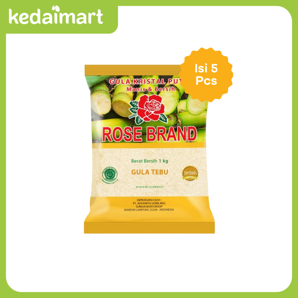 

Gula Pasir Rosebrand 1 Kg x 5 Pcs