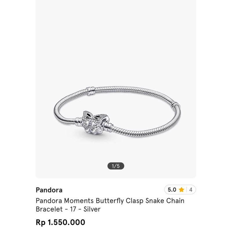 Pandora Bracelet (Butterfly Clasp)