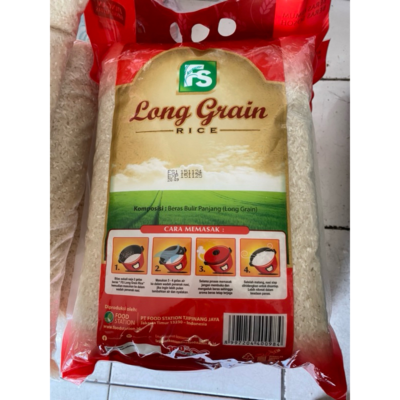

Beras premium Long grain Food station 5kg