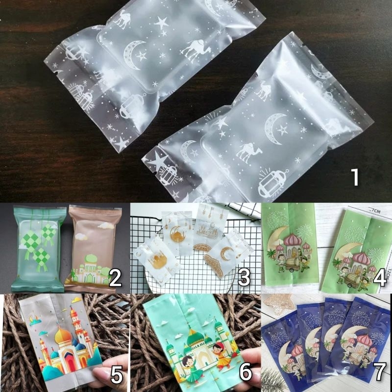 

(PC42) 100pcs Plastik segel cookie lebaran 7x12cm