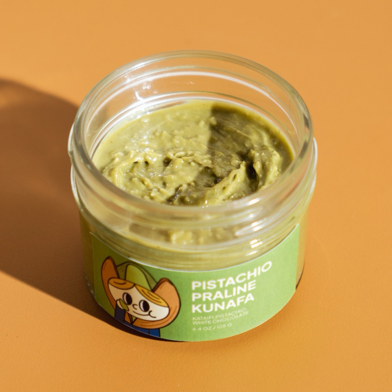 

RB22 Dubai Pistachio Kunafa Spread Selai Pistachio Kunafa Praline untuk Roti Kue Baking Pastry
