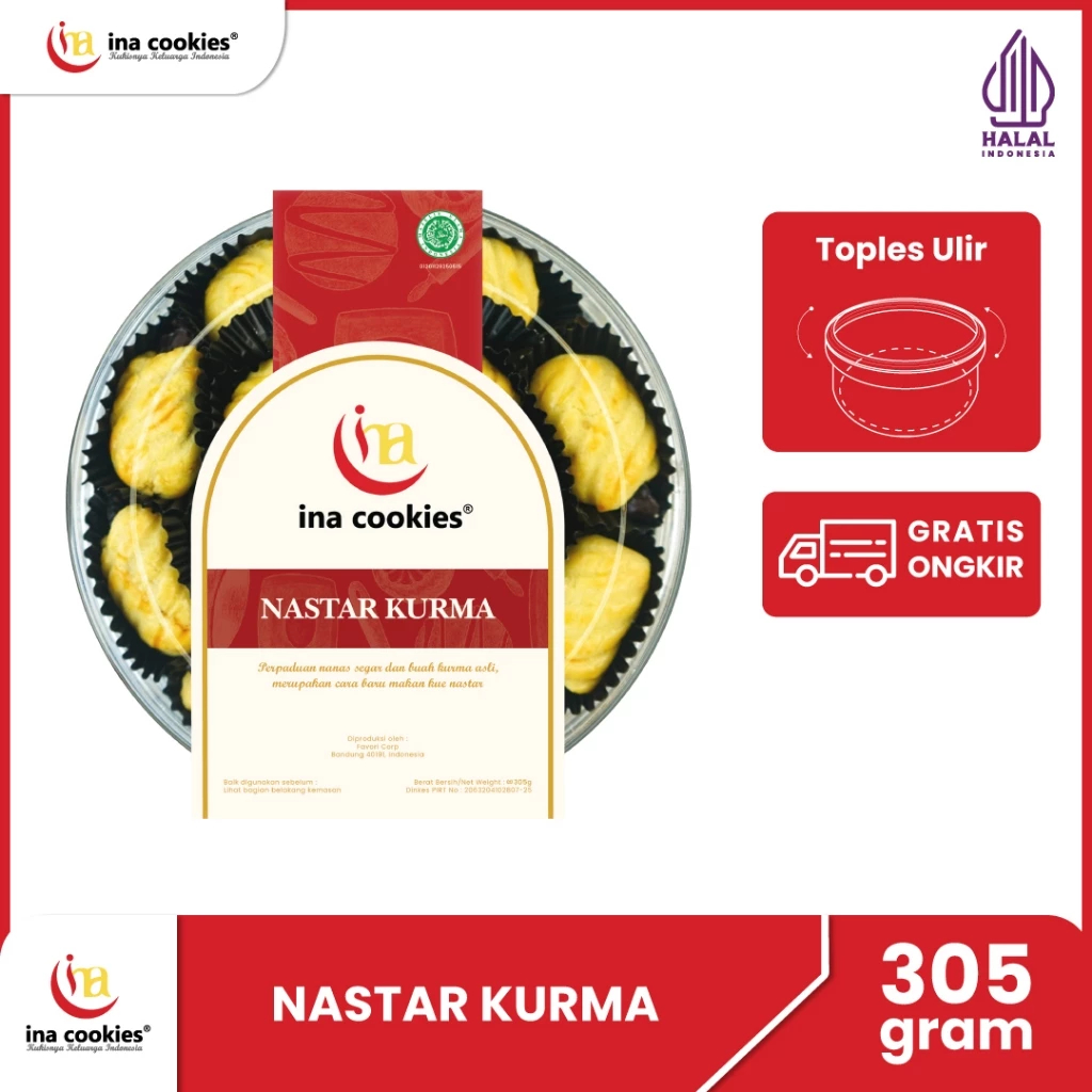 

Ina Cookies Toples Kue Kering Premium Nastar Kurma Toples Reguler