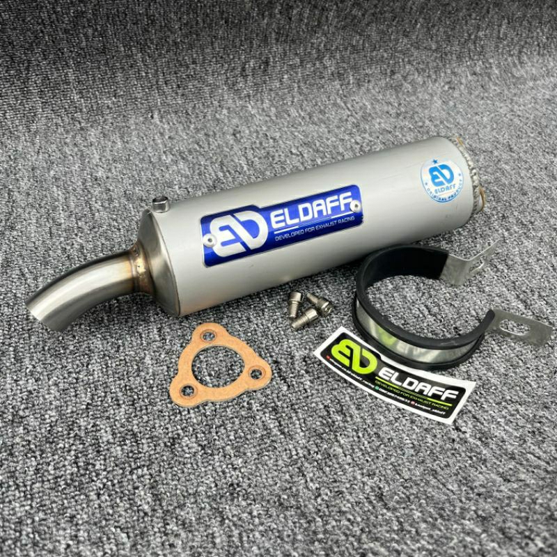 Silencer Knalpot 2 Tak Fiz r RX King Original Eldaff Racing Alumunium Las Suara Garing